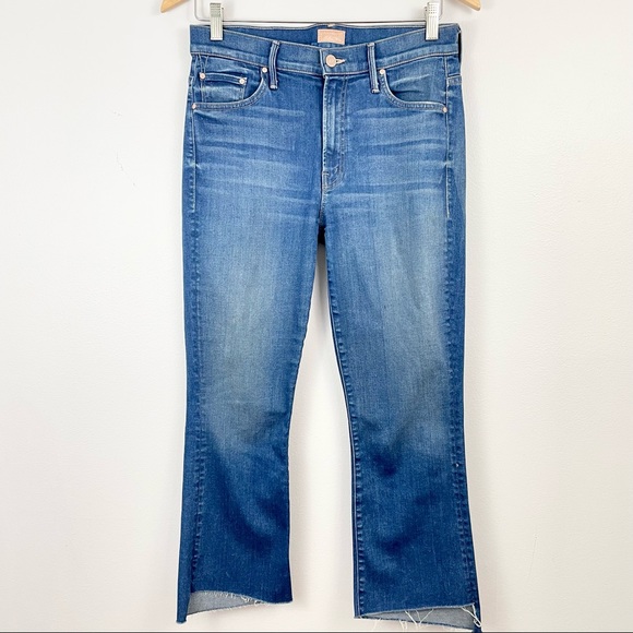 MOTHER The Insider Crop Step Fray Hem Blue Moon Jeans Sz 29 - Picture 4 of 10